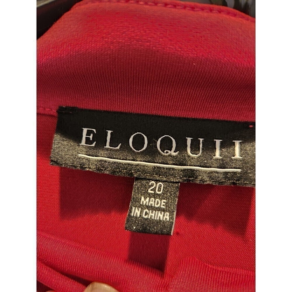 Eloquii Dress Keyhole Cut Out Button Detail Balloon Sleeve Sz 20 Burgandy Nwt - Picture 6 of 10